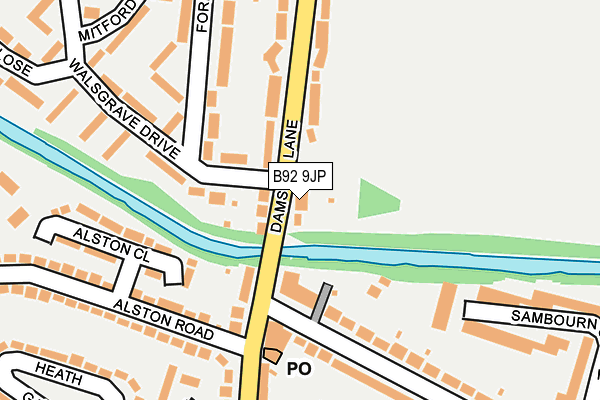 B92 9JP map - OS OpenMap – Local (Ordnance Survey)