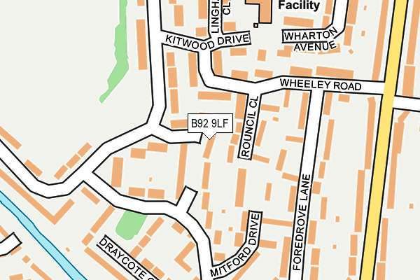 B92 9LF map - OS OpenMap – Local (Ordnance Survey)