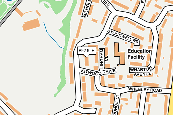 B92 9LH map - OS OpenMap – Local (Ordnance Survey)