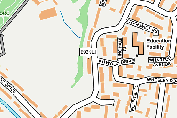 B92 9LJ map - OS OpenMap – Local (Ordnance Survey)