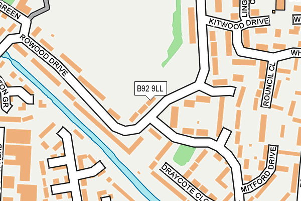 B92 9LL map - OS OpenMap – Local (Ordnance Survey)