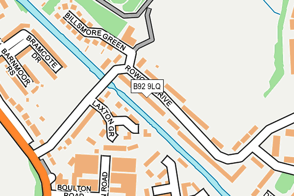 B92 9LQ map - OS OpenMap – Local (Ordnance Survey)