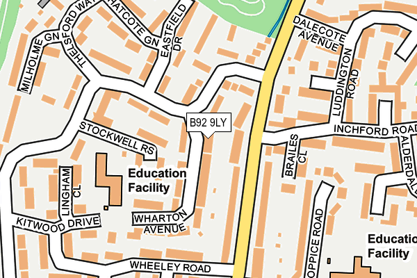 B92 9LY map - OS OpenMap – Local (Ordnance Survey)