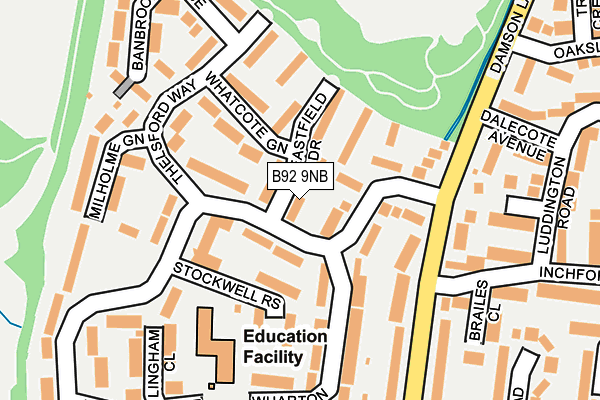 B92 9NB map - OS OpenMap – Local (Ordnance Survey)