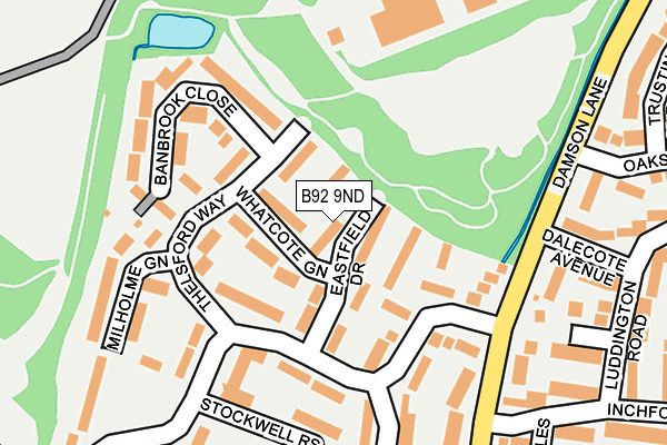 B92 9ND map - OS OpenMap – Local (Ordnance Survey)