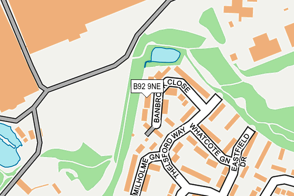 B92 9NE map - OS OpenMap – Local (Ordnance Survey)