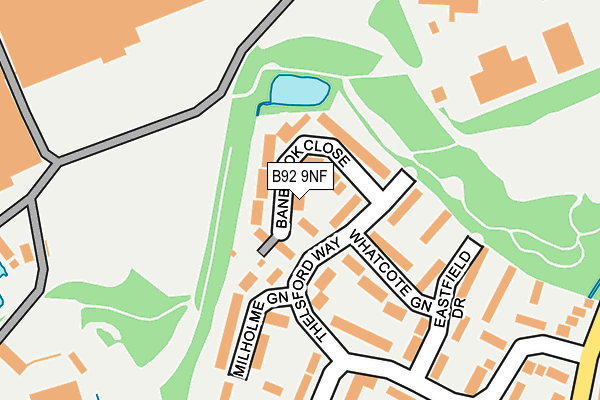 B92 9NF map - OS OpenMap – Local (Ordnance Survey)