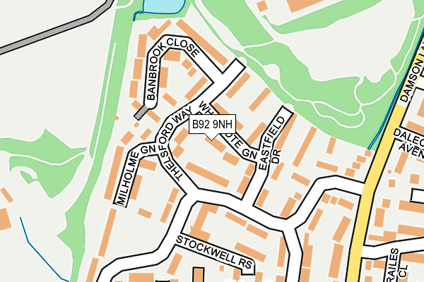 B92 9NH map - OS OpenMap – Local (Ordnance Survey)