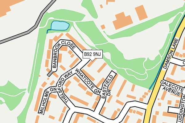 B92 9NJ map - OS OpenMap – Local (Ordnance Survey)
