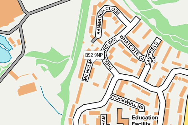 B92 9NP map - OS OpenMap – Local (Ordnance Survey)