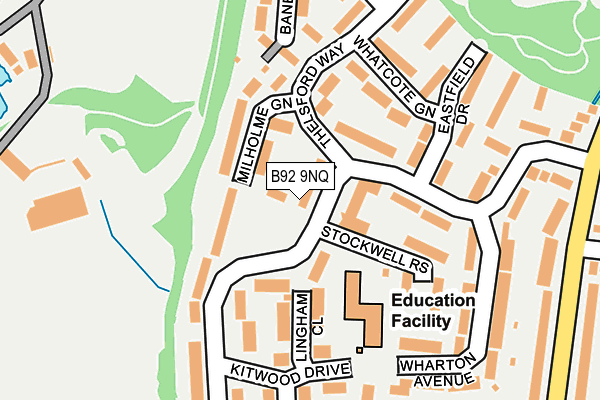 B92 9NQ map - OS OpenMap – Local (Ordnance Survey)