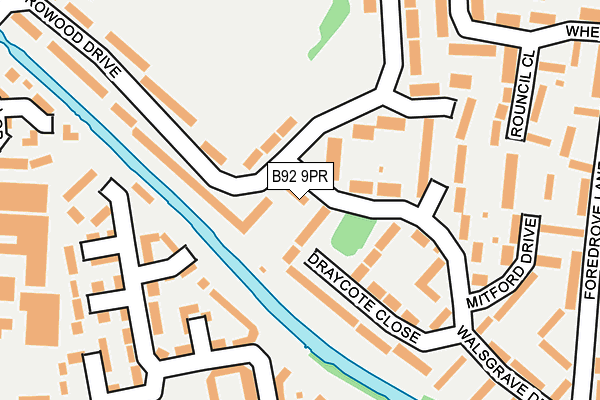 B92 9PR map - OS OpenMap – Local (Ordnance Survey)