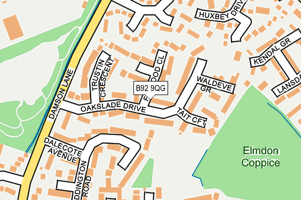 B92 9QG map - OS OpenMap – Local (Ordnance Survey)