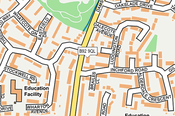 B92 9QL map - OS OpenMap – Local (Ordnance Survey)