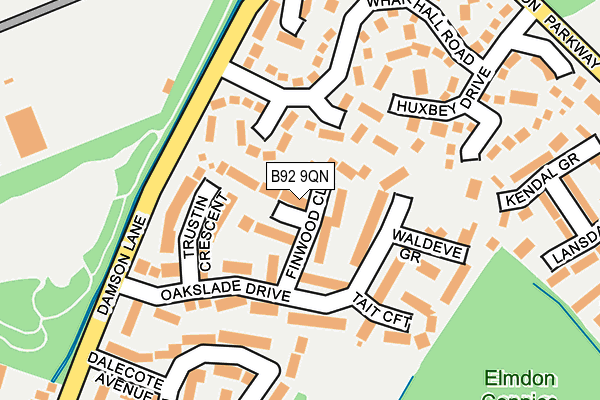 B92 9QN map - OS OpenMap – Local (Ordnance Survey)