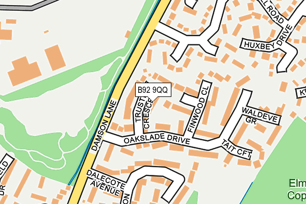 B92 9QQ map - OS OpenMap – Local (Ordnance Survey)