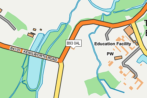 B93 0AL map - OS OpenMap – Local (Ordnance Survey)