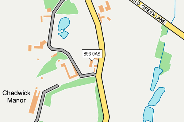 B93 0AS map - OS OpenMap – Local (Ordnance Survey)