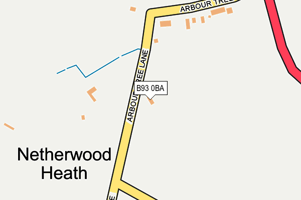 B93 0BA map - OS OpenMap – Local (Ordnance Survey)