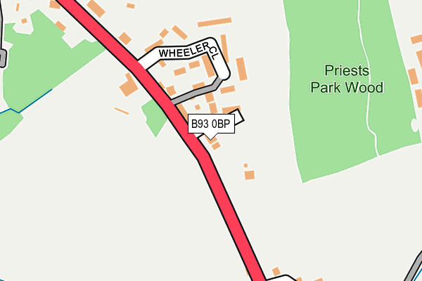 B93 0BP map - OS OpenMap – Local (Ordnance Survey)