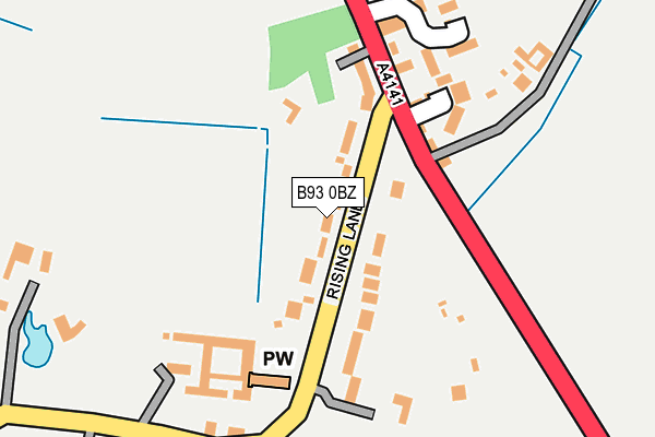 B93 0BZ map - OS OpenMap – Local (Ordnance Survey)