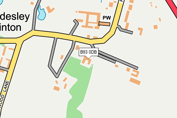 B93 0DB map - OS OpenMap – Local (Ordnance Survey)