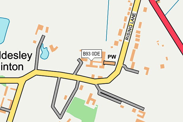 B93 0DE map - OS OpenMap – Local (Ordnance Survey)