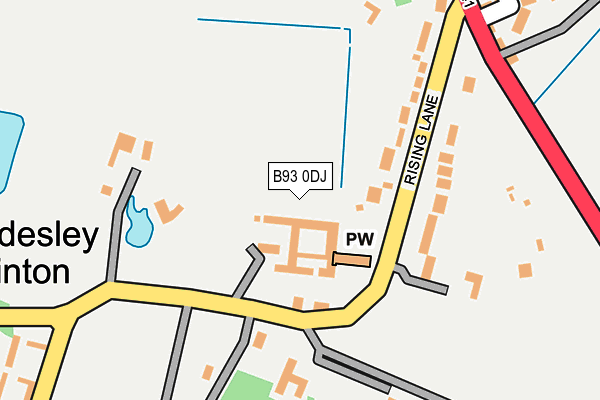 B93 0DJ map - OS OpenMap – Local (Ordnance Survey)