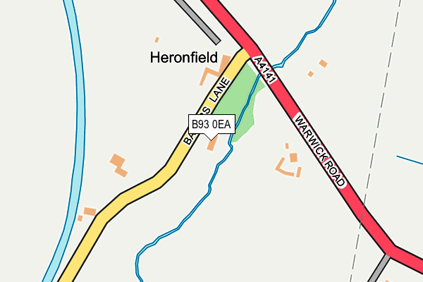 B93 0EA map - OS OpenMap – Local (Ordnance Survey)