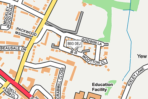 B93 0EJ map - OS OpenMap – Local (Ordnance Survey)