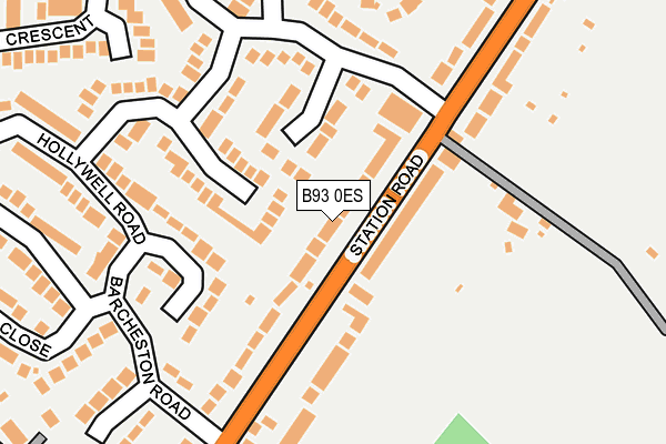B93 0ES map - OS OpenMap – Local (Ordnance Survey)