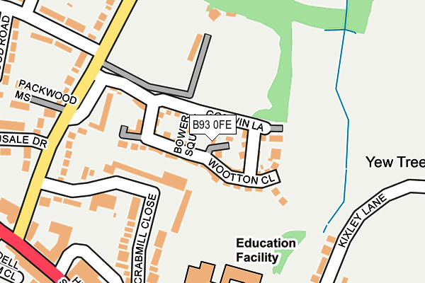 B93 0FE map - OS OpenMap – Local (Ordnance Survey)