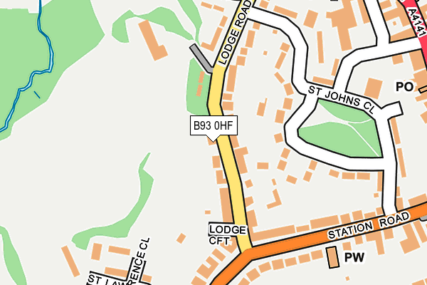 B93 0HF map - OS OpenMap – Local (Ordnance Survey)