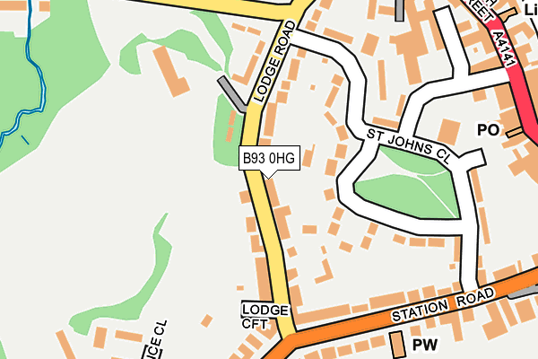 B93 0HG map - OS OpenMap – Local (Ordnance Survey)