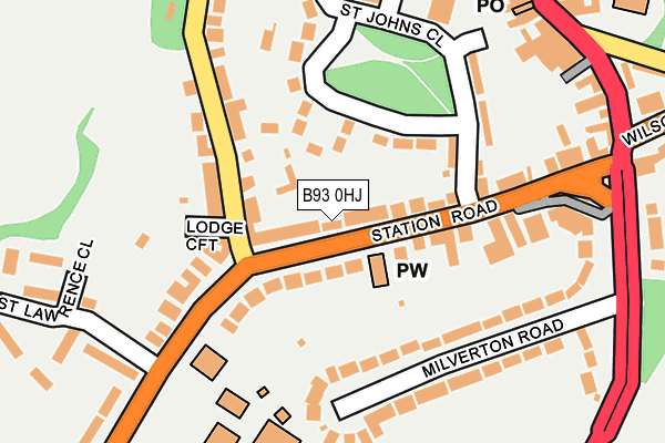 B93 0HJ map - OS OpenMap – Local (Ordnance Survey)