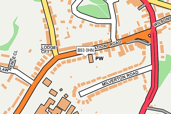 B93 0HN map - OS OpenMap – Local (Ordnance Survey)