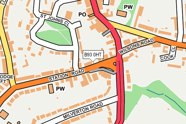 B93 0HT map - OS OpenMap – Local (Ordnance Survey)