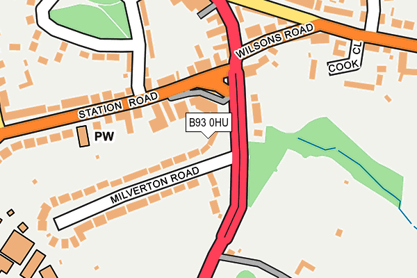 B93 0HU map - OS OpenMap – Local (Ordnance Survey)