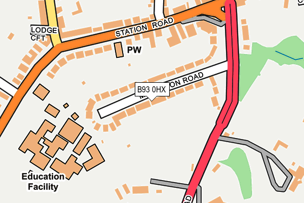 B93 0HX map - OS OpenMap – Local (Ordnance Survey)