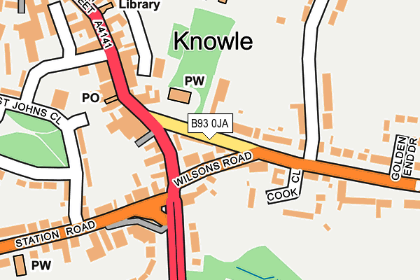 B93 0JA map - OS OpenMap – Local (Ordnance Survey)