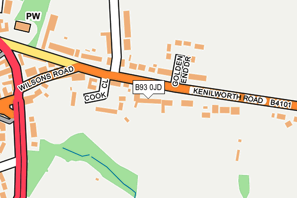 B93 0JD map - OS OpenMap – Local (Ordnance Survey)