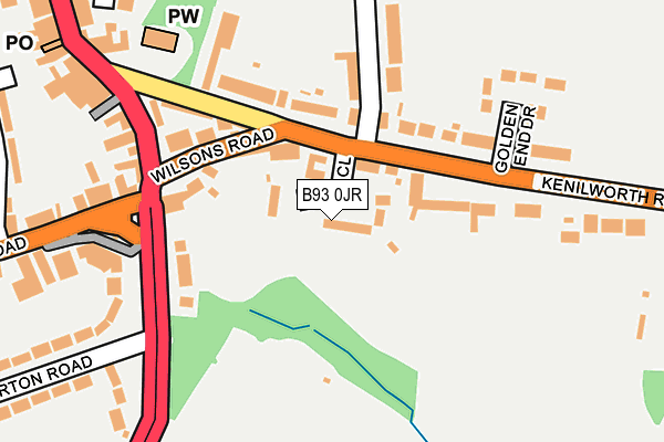 B93 0JR map - OS OpenMap – Local (Ordnance Survey)