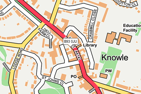 B93 0JU map - OS OpenMap – Local (Ordnance Survey)
