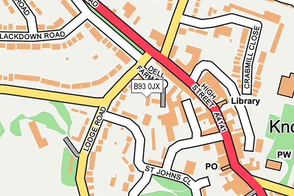 B93 0JX map - OS OpenMap – Local (Ordnance Survey)