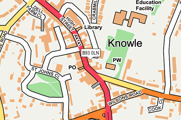 B93 0LN map - OS OpenMap – Local (Ordnance Survey)