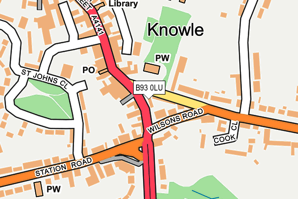 B93 0LU map - OS OpenMap – Local (Ordnance Survey)