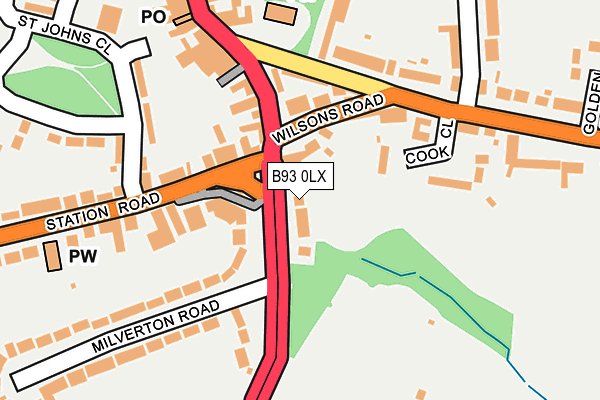 B93 0LX map - OS OpenMap – Local (Ordnance Survey)