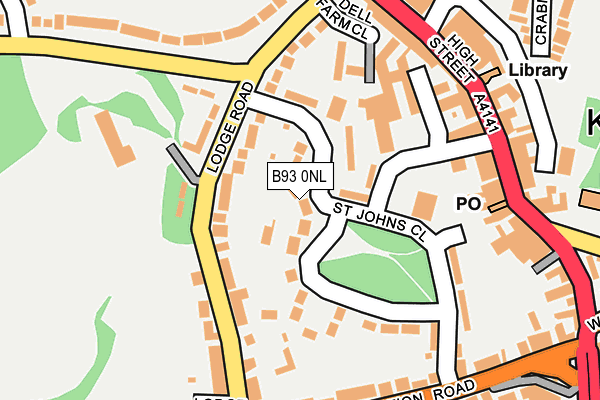 B93 0NL map - OS OpenMap – Local (Ordnance Survey)