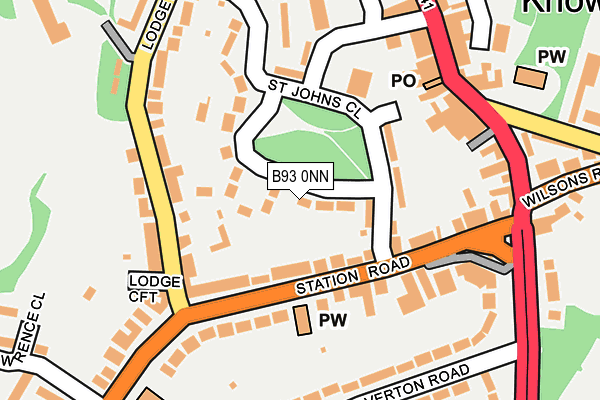 B93 0NN map - OS OpenMap – Local (Ordnance Survey)