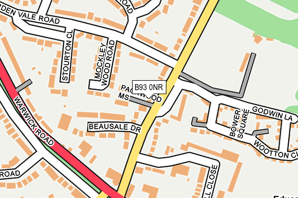 B93 0NR map - OS OpenMap – Local (Ordnance Survey)